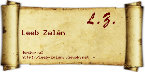 Leeb Zalán névjegykártya